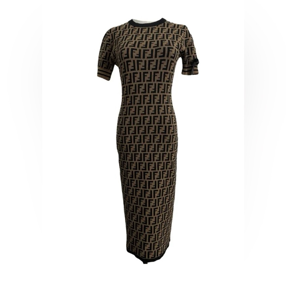Fendi FF logo midi dress